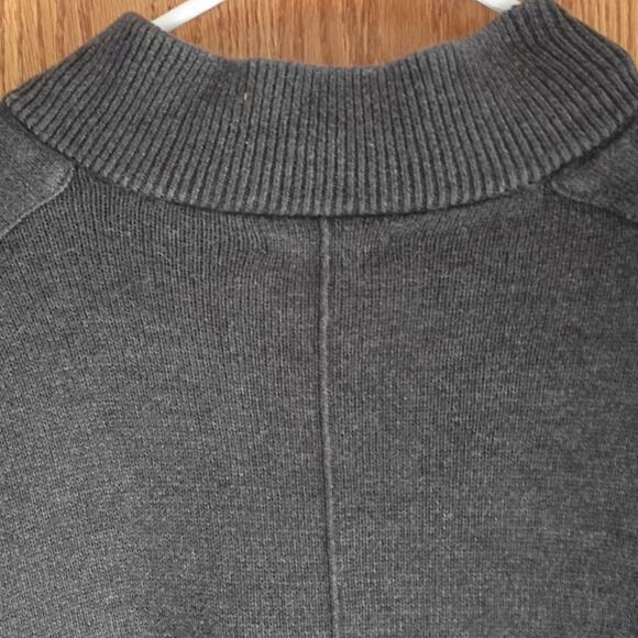 GAP Mens Gray Full Zip Bomber Sweater L Ribbed Collar Utility Pockets Gorpcore - Picture 8 of 9